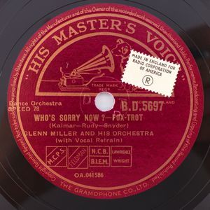 Glenn Miller - Who's Sorry Now ? / My Melancholy - 1948 10" 78 rpm Record 37073